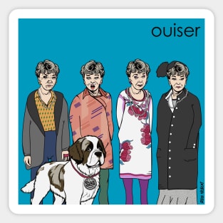 Funny Ouiser Boudreaux Parody Album Cover Blue Sticker